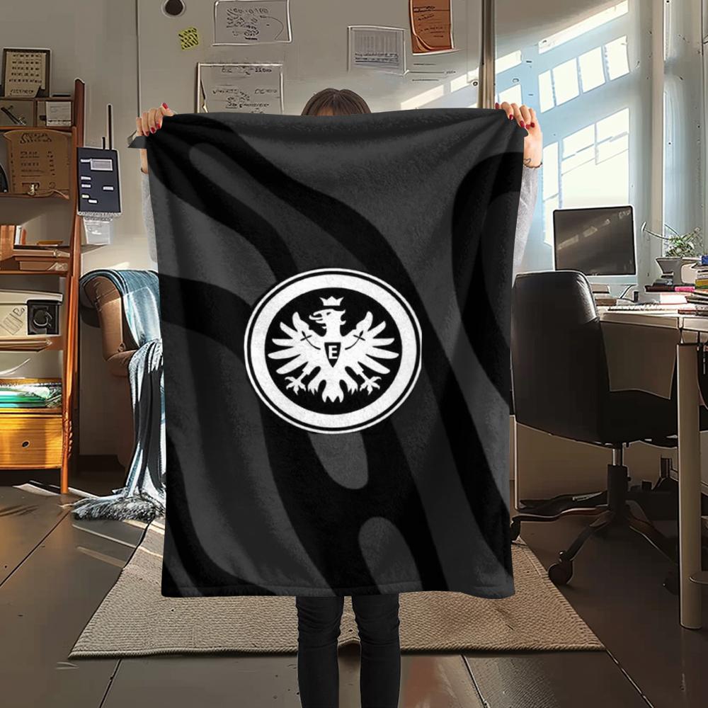 1PC Eintracht Frankfurt Print Flannel Blanket, High quality Comfortable for All Seasons, Home Decor, Warmth and Comfort, Perfect for Christmas Gifts