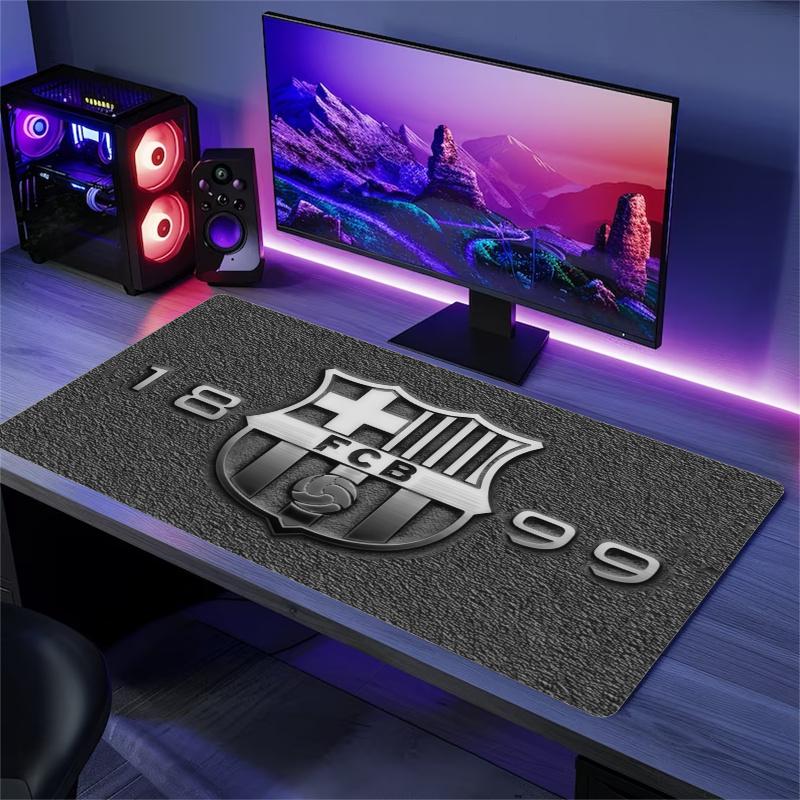 Barça Mouse Pad, Large Gaming Desk Mat, Non-slip XXL Mousepad for Laptop & Tablet, Mini PC Playmat with Stitched Edges