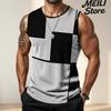 T-shirt décontracté à manches courtes rondes sans manches respirant pour hommes - Débardeur de sport d'été basique