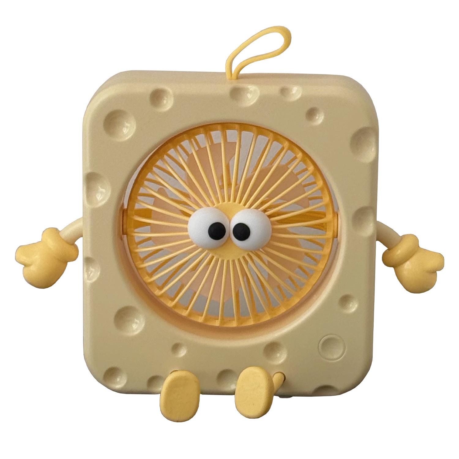 

Portable USB Rechargeable Desktop Fan - Cute, Compact, and Ideal for Students/Dorms Pink Square Cheese Desktop Fan