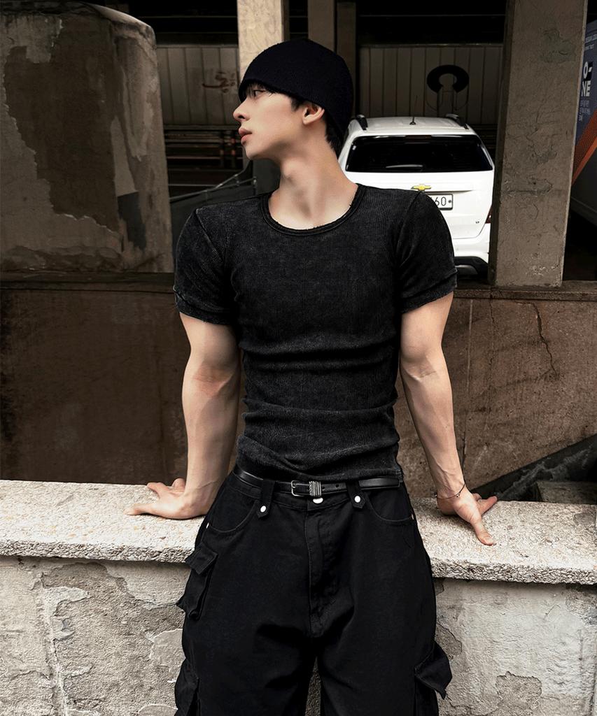 Siaosiko Pigment Round Muscle Fit Short Sleeve