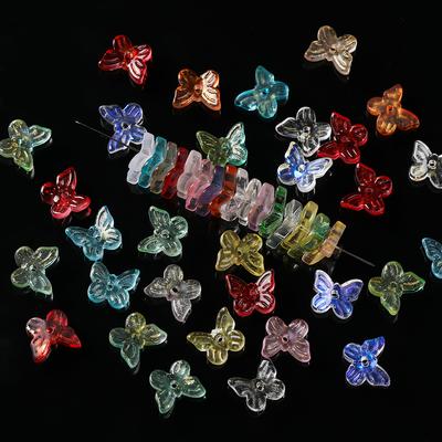 10pcs/lot Glass Plated Butterfly Crystal Beads Loose Beads Handmade DIY Craft Bracelet Earrings Jewelry Making Accessories