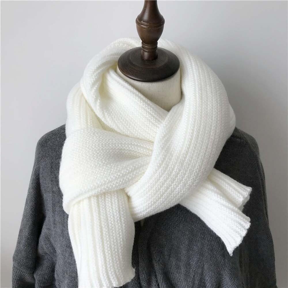 Spandex Long Thickened Neckscarf Polyester Winter Warmer Scarf Soft Knitting Wool Scarf  Winter