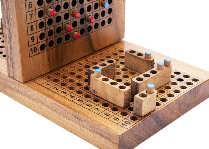Seeschlacht aus Holz – Traditionelles ökologisches Holzspiel – Strategiespiel – Brettspiel – 350430 – 2 Spieler – ab 6 Jahren