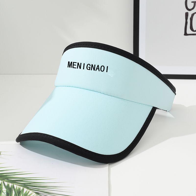 Hat female summer empty top hat sun protection sunshade UV protection letter sports running outdoor beach showing small face