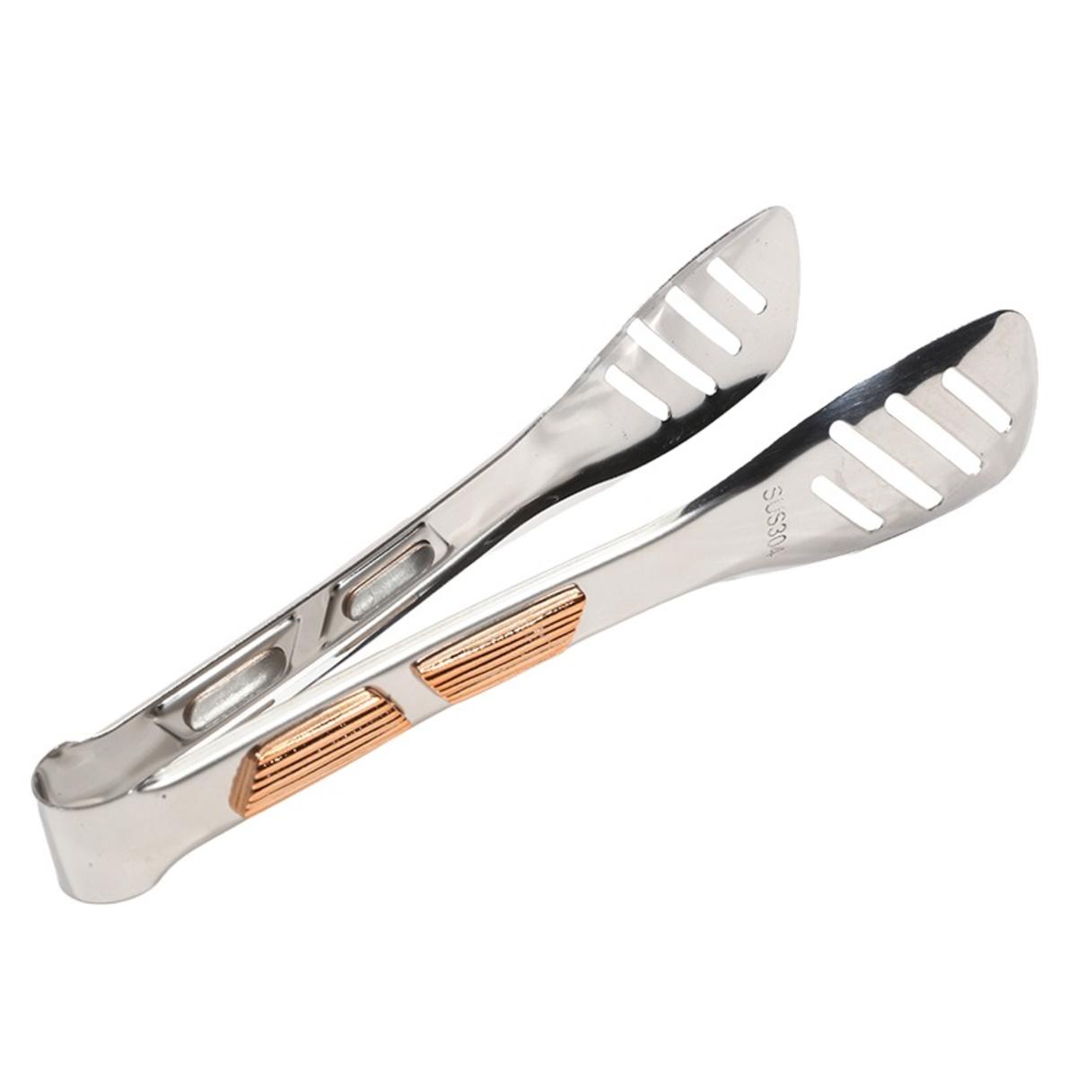 

Stainless Steel Food Tongs BBQ Meat Salad Bread Clip Barbecue Grill Buffet Clamp Non-slip Tong Cooking Tools Kitchen Gadgets 8 inches розового золота