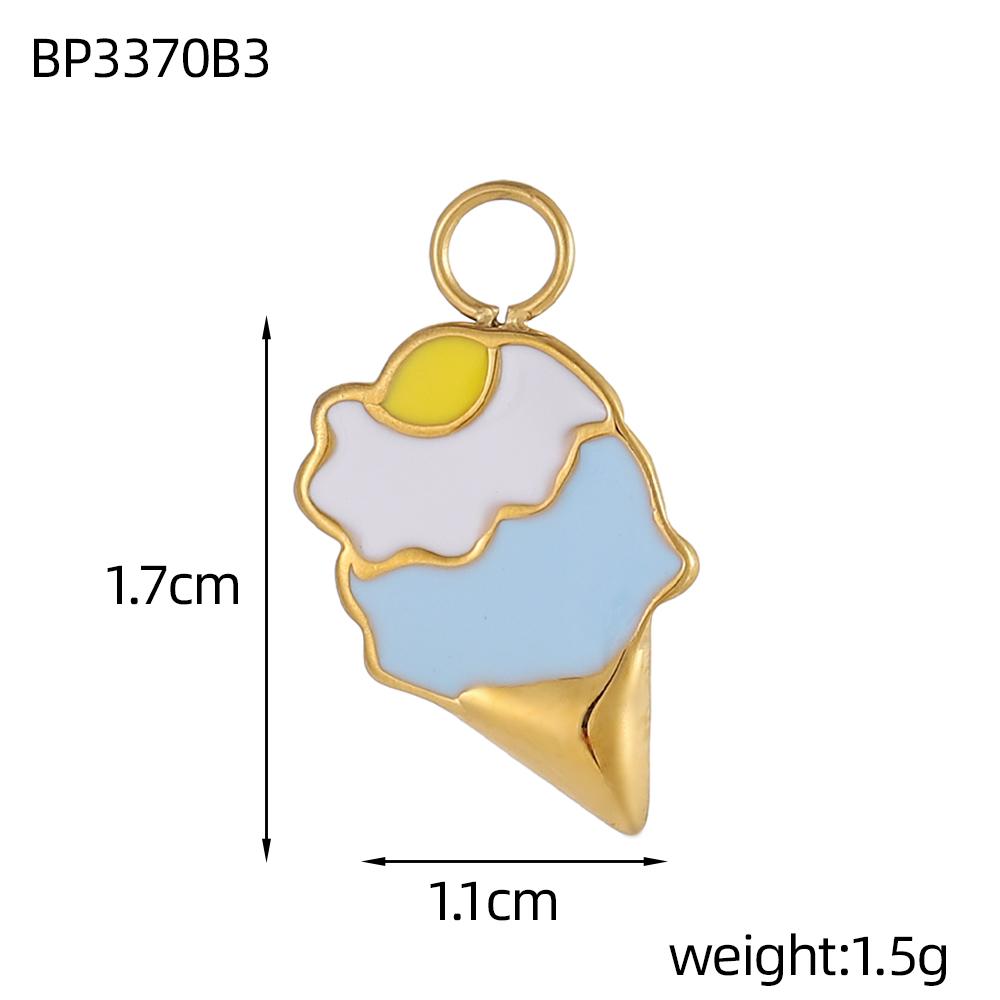 CARLIDANA Personalized Flower Stainless Steel Rabbit Pendant Strawberry Gold Plated Charm ice cream Enamel DIY Accessories