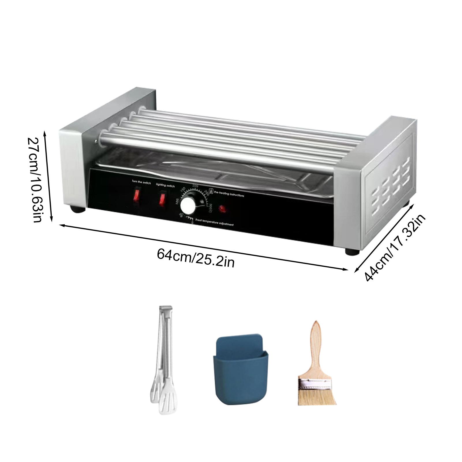 

Аппарат для хот-догов 110 В с 5 трубками и без колпака, коммерческий, маленький, полностью автоматический аппарат для жарки сосисок, настольный, для дома серый