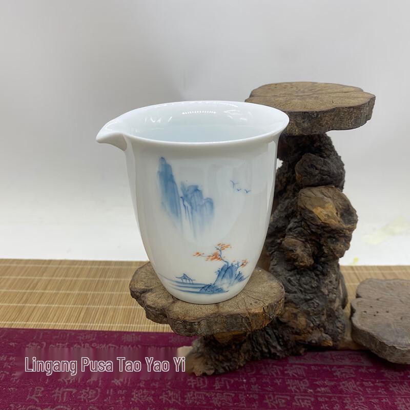 Tuopai Hand-Painted Suet Jade Porcelain Tea Set