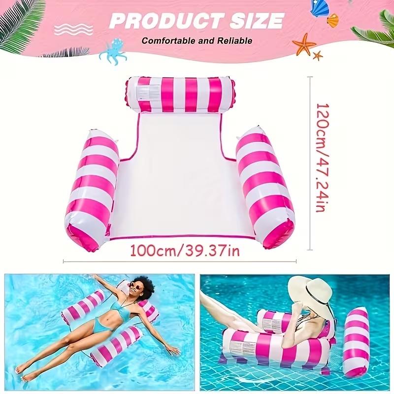 Inflatable Water Hammock Pool Float Chair Lounge Bed | Floating Swim Mattress Recliner for Adults Beach Lake Summer Water Toy