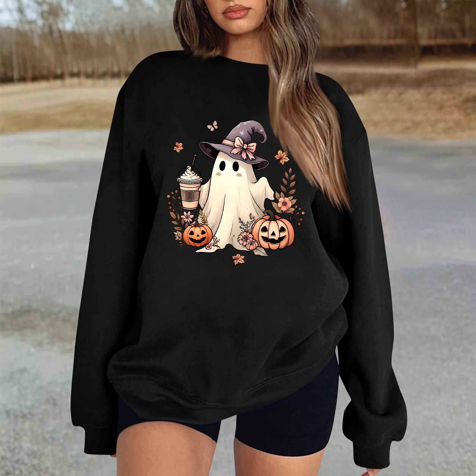 

Женские осенне-зимние топы, женская толстовка с длинными рукавами, повседневные флисовые топы с круглым вырезом, свободный крой, половер M чёрный