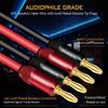 UCINNOVATE White Speaker Wire with Banana 3m OFC HiFi Speaker 14AWG Audio Cable with Banana Speaker Terminal for Amplifier Plugs, / 9.8ft Cable,