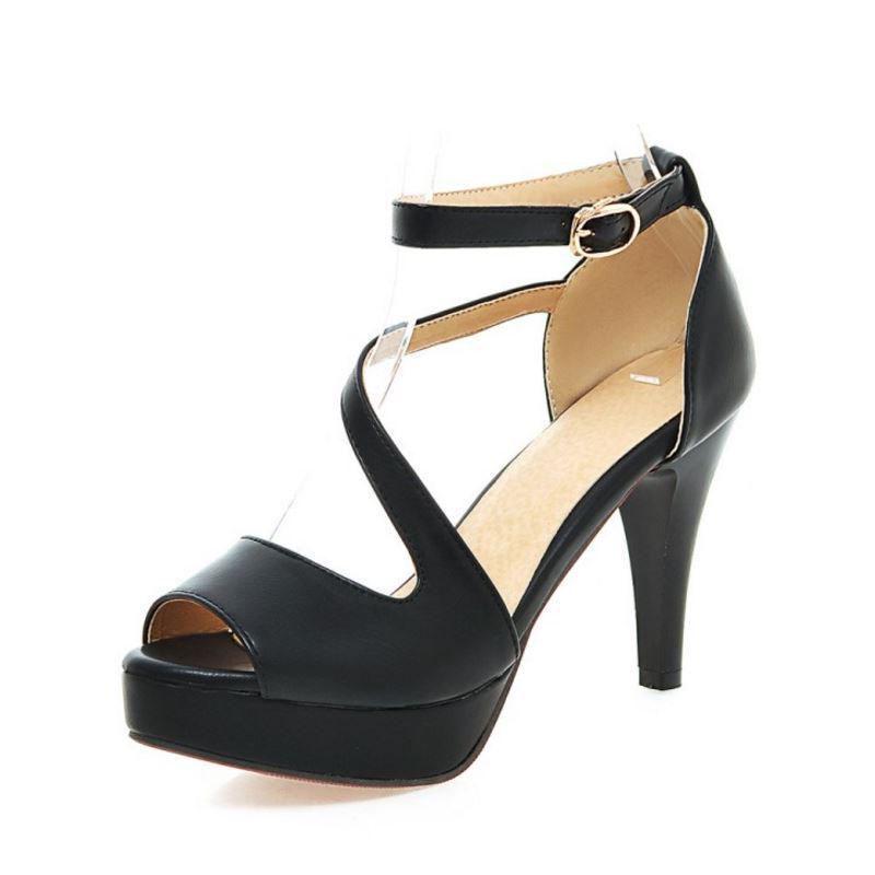 Premium Quality Women Summer Gladiator Sandals High Heels With Breathable Artificial Pu