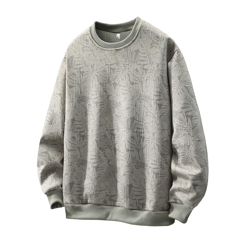 Round Neck Sweatshirt Men's Long Sleeve Loose Large Size Bottoming Shirt Casual Sports Sweatshirt T-shirt