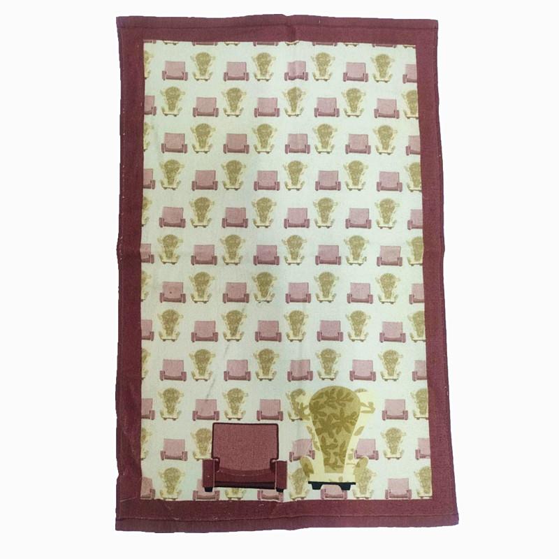 1Pc 41x64cm Thicken Flower Fruit Printed Cotton Kitchen Tea Towel Dish Cleaning Cloth Table Napkins Cooking Tool