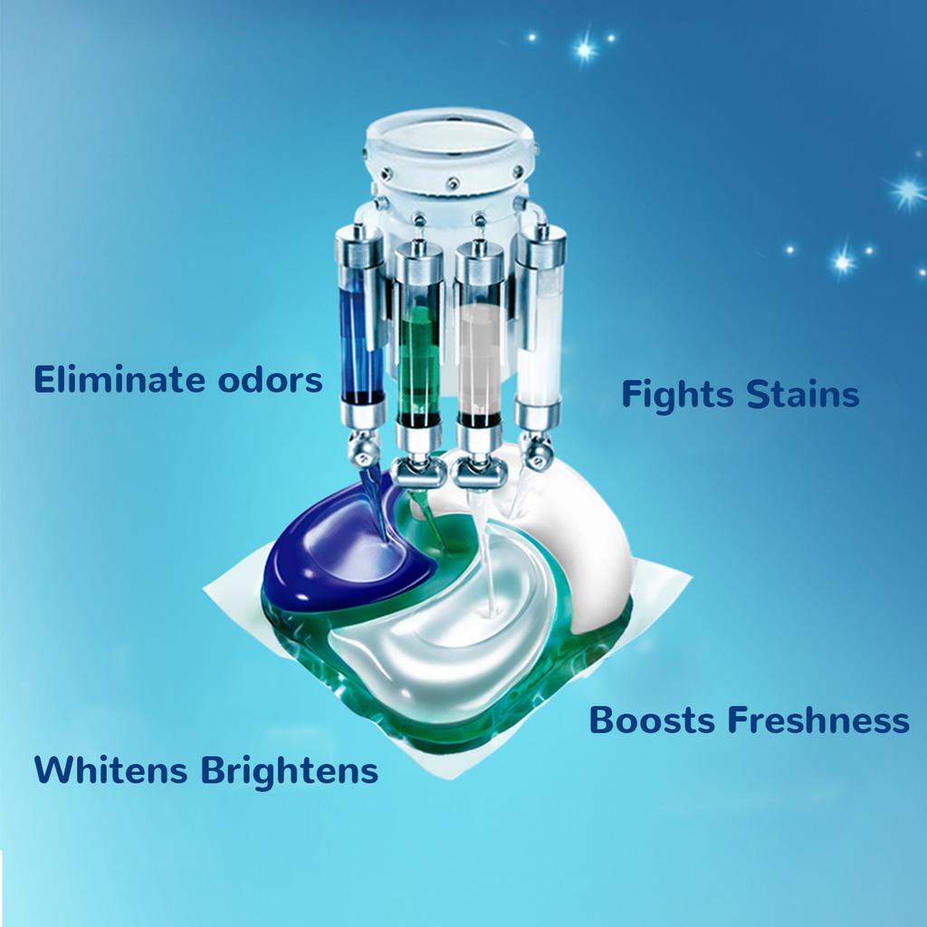 Hypoallergenic Laundry Detergent Pods, 4-in-1 Power with Fresh Scent Beads - Keeps Clothes Soft, Clean & Fragrant