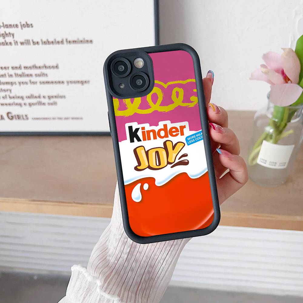 Cute Kinder Surprise Eggs Logo Phone Case For IPhone 16 15 14 Plus 13 12 11 17 Pro Max Pro Soft Cover