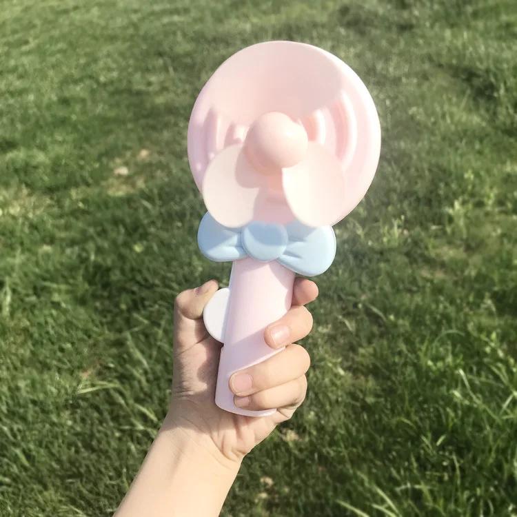 Lolipop Fan Cartoon Handheld Summer Fan Hand Pressed Manual Mini Portable Small Hand Cooling Fan for Kids Adult Home Outdoors