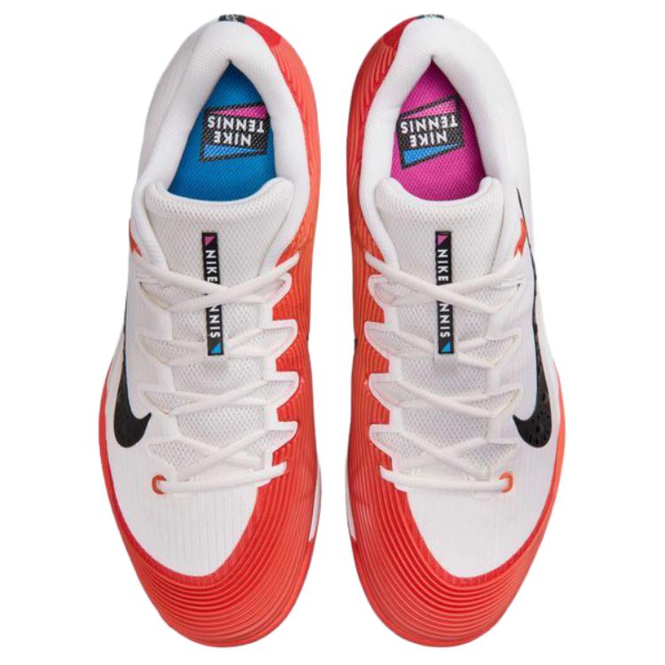 NikeCourt Air Zoom Vapor 12 HC Sail Turf Orange Men Sneakers White Blue-Ribbon-Heather Black IB6555-100