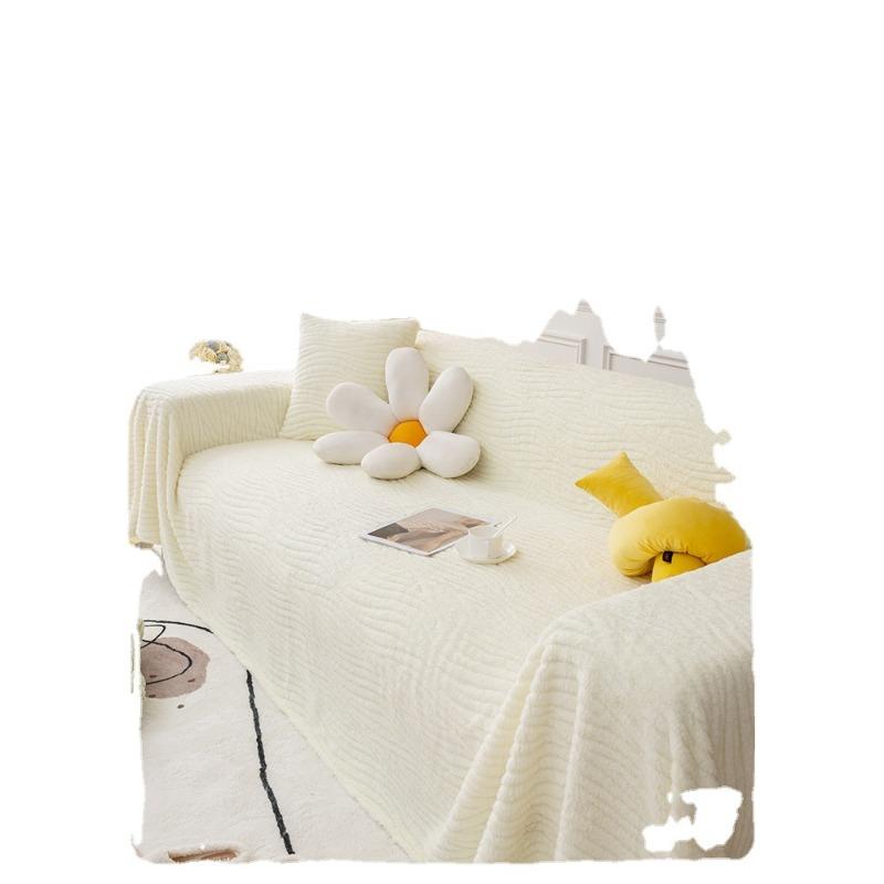 Lambswool Sofa Cover Cloth Ins Style All Winter Sofa Cover Anti-Scratching Cushion Four Seasons Universal Thickening