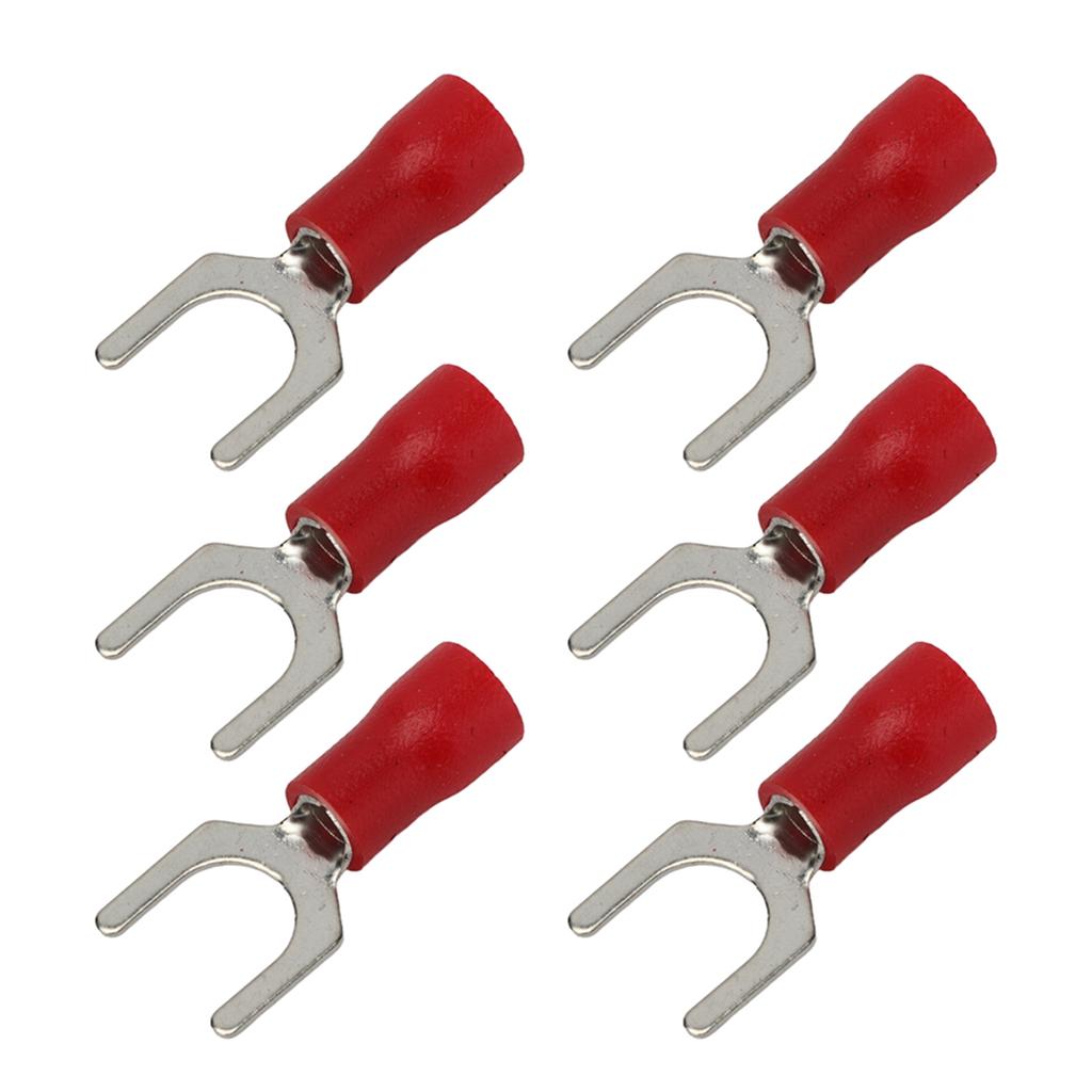 100Pcs Insulated Fork Terminals Copper PVC U Type Wire Connector Electrical Crimp Terminal 16‑14AWG