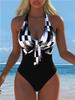 1011 Printed One-piece Swimsuit Women's European and American Sexy European and American Temu Xiyin Hot-selling Models