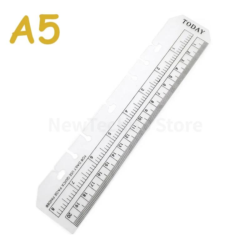 Bookmark Ruler for Rings Notebook 6 hole A5 Personal Size Elastic Drawing Tool Soft Plastic Partition For Planner And Organizer