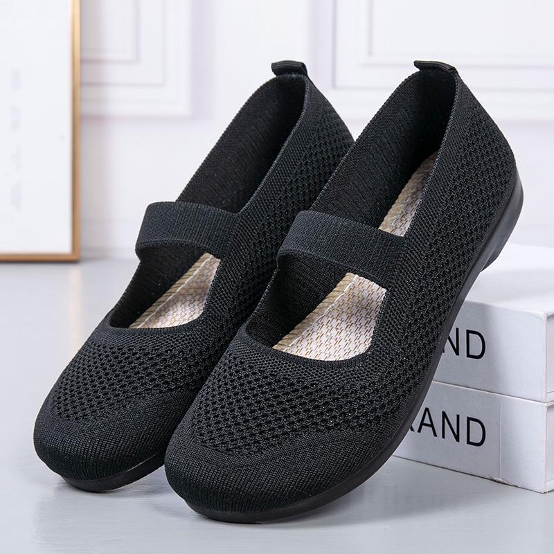 Sommarskor för kvinnor, slip-on, andningsaktiva, mjuk sula - Lågskurna, perforerade för komfort