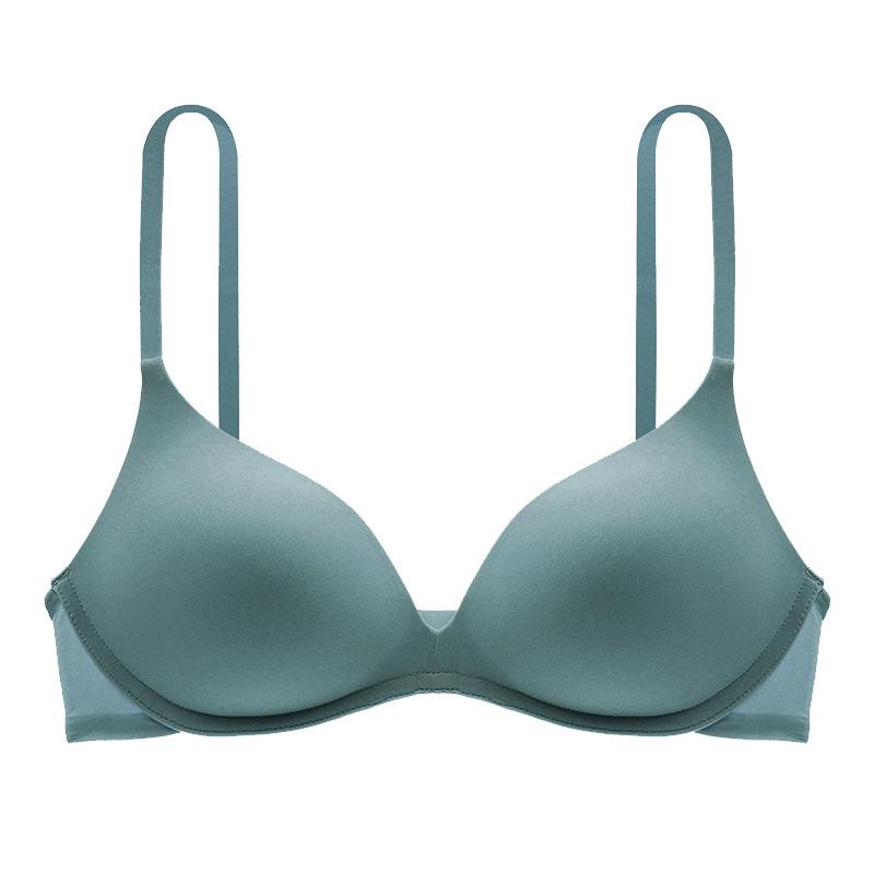 „Zhiqu nahtloser weißer Triangel-BH – bügellos, sexy, geraffte Passform“