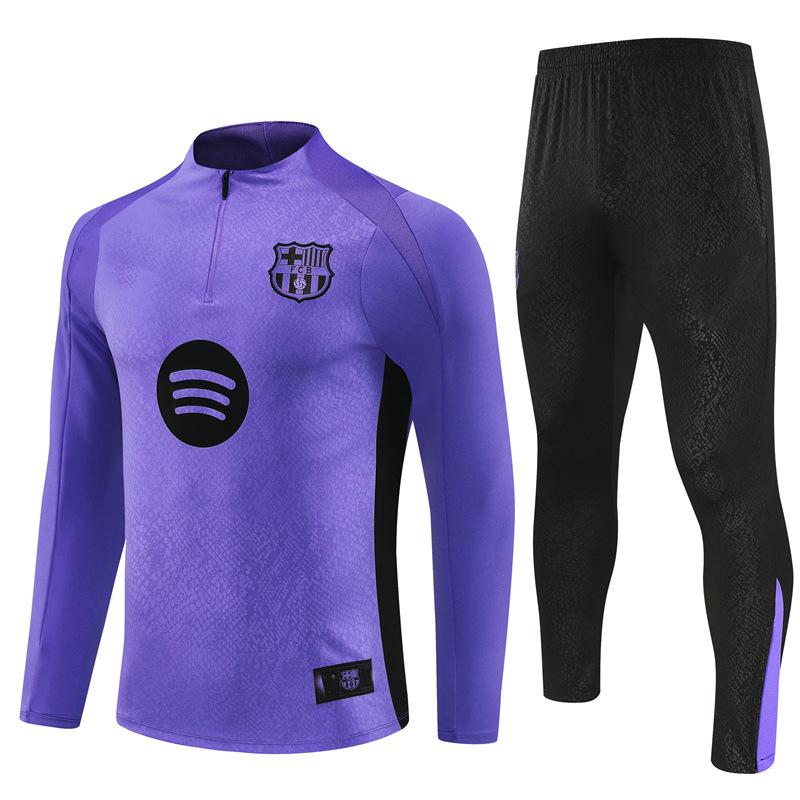 Halbzip Bestickter Fußball Trainingsanzug Set Arsenal Barcelona Real Madrid Camouflage Fußballanzug
