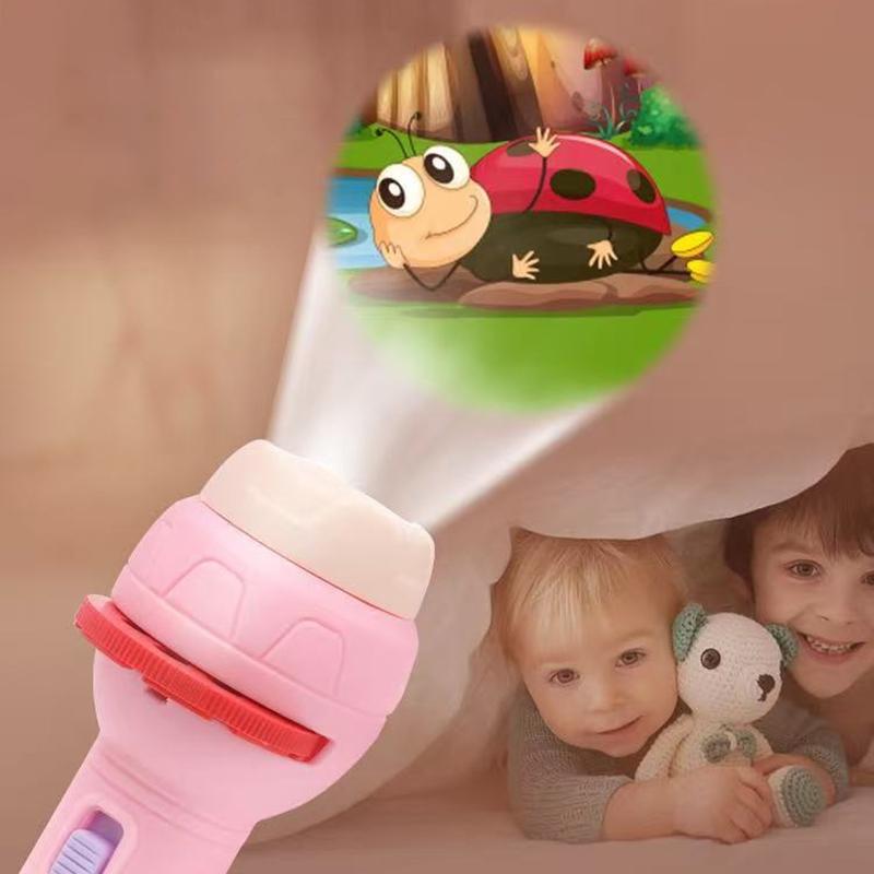 Cartoon Projection Flashlight 80 Patterns Creative Children Flashlight Toy Projector Baby Toys Bedtime Story Book Toy