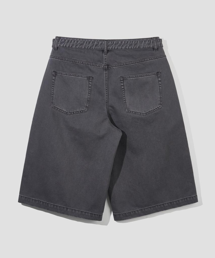 AGOD Belted Incision Cotton Bermuda Pants [Charcoal]