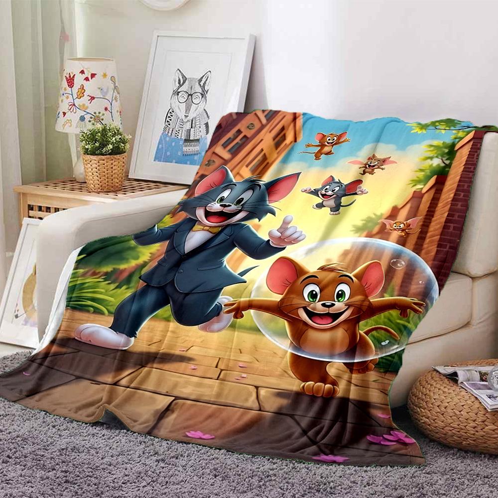 

1pc Tom and Jerry Flannel Blanket Soft Warm Throw for Home, Office, Travel, All-Season Cozy Bedding GiftL1115 80cmx120cm(31inx47in)
