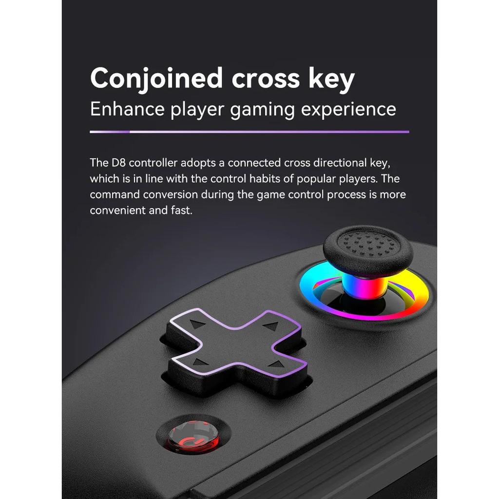 D8 Telescopic Gamepad Controller Joystick Turbo 6-axis Gyro Vibration Wireles Bluetooth 5.2 for Android IOS PS3 PS4 Switch IPad