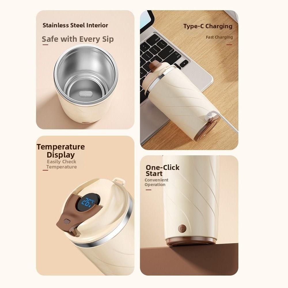 with Temperature Display Electric Mixing Mug Leakproof Insulated Travel Cup  Camping