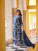 Women Blue Kurta Set with Dupatta Printed Ethnic Suit Festive & Party Wear