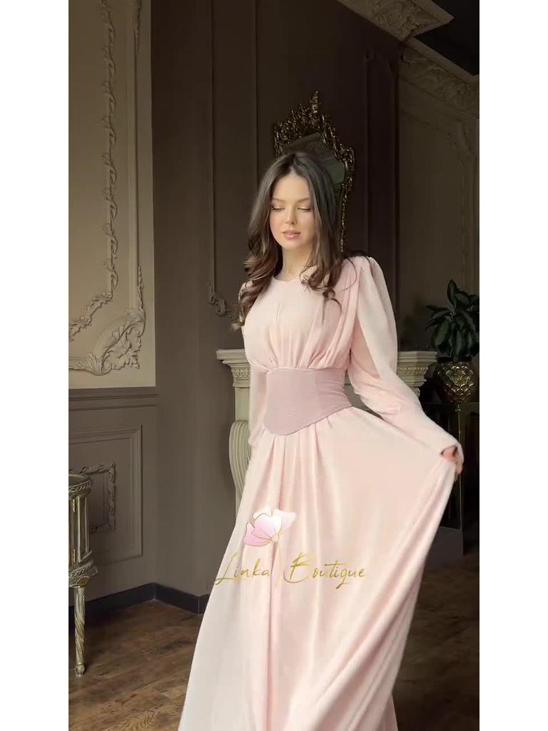 Retro Long Sleeve Waist-Cinching Fairy Dress 2025 - European and American Spring Style