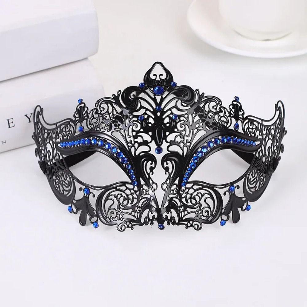 Creative Retro Half Face Mask Rhinestone Metal Eye Mask Halloween Party Mask  Masquerade Jewelry