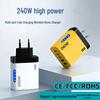 240W Multi-Port Charger: 3 PD + 2 USB Ports, Fast Charging for Apple & Huawei Phones