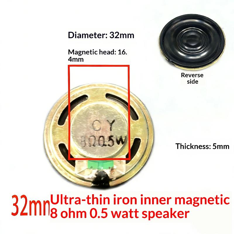 1Pcs Diameter 30Mm 32Mm 36Mm 40Mm 45Mm 50Mm 57Mm Loudspeaker 0.5W 8 Ohm Ultra-Thin Horn Speaker