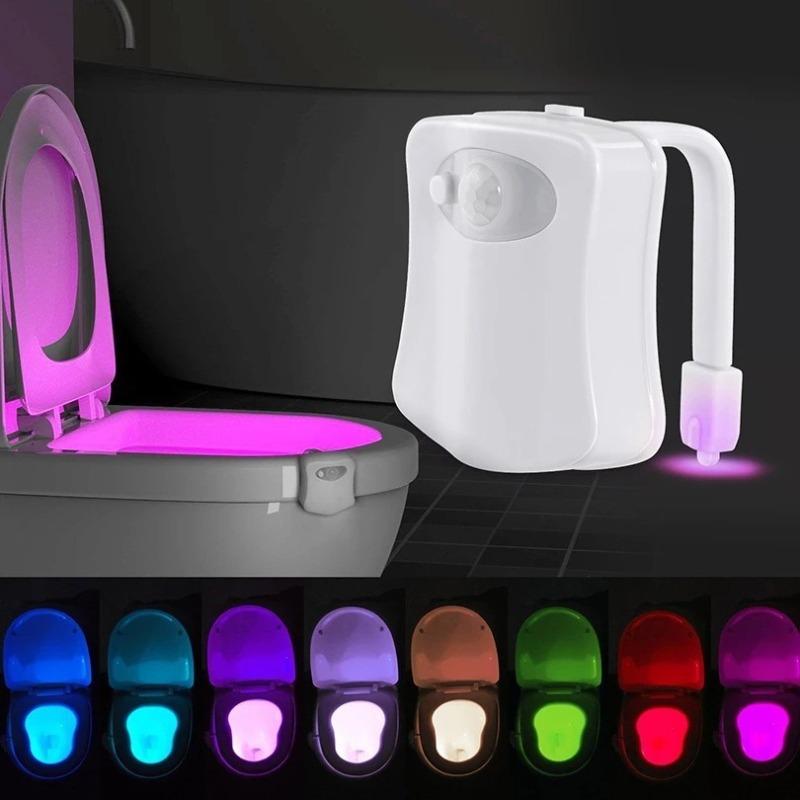 16-Color Motion-Sensing Toilet Seat Night Light with Motion Sensor Toilet Light LED RGB Night Light for Bathroom,Battery Not Included