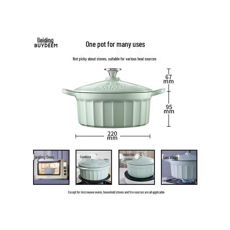 Buydeem CP521 Enamel Cast Iron Soup Pot