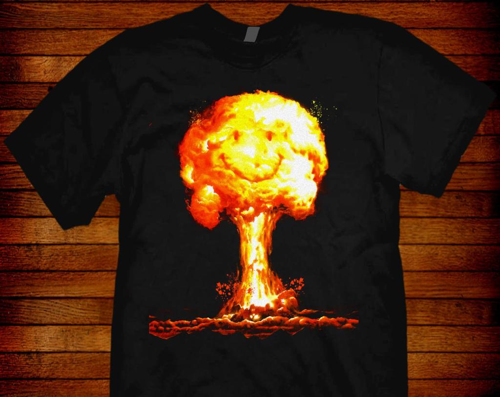 Mushroom Cloud Happy Face T shirt: A Boy and His Dog Inspired