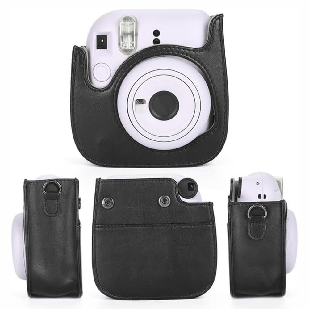 For Instax Mini 12/11/9 PU Leather Camera Case Soft Protective Cover Trave Bag with Shoulder Strap Album Photo Camera Accessorie