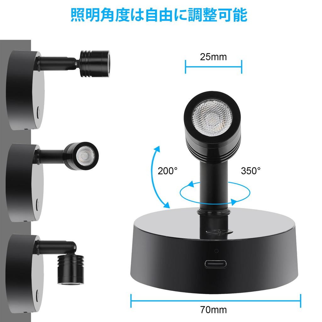 USB Rechargeable LED Spotlight with Remote Control, Backlight, Showcase Lighting, Ceiling Lighting, Adjustable Angle, Wall Lighting, Indoor Spotlight