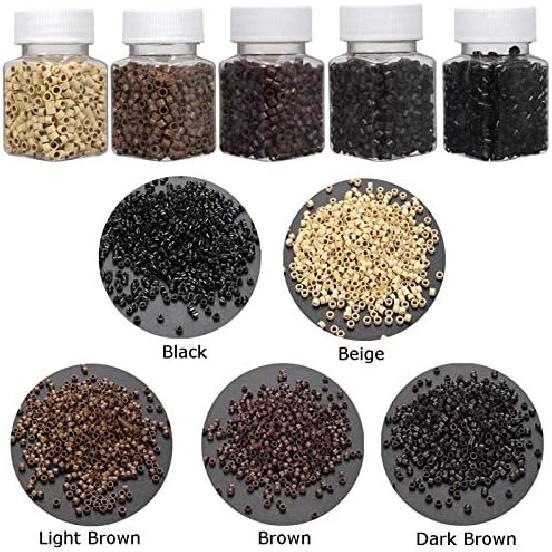 Microlink Beads Screw Micro Ring 4.5mm Lined Beads For Pre Bond Tip Feather Hair Extensions Weft 5000Pcs