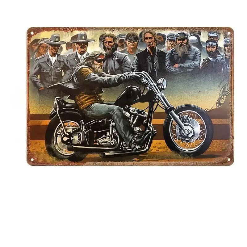Vintage Motorsykkelentusiaster Metallkunst Nostalgisk Garasjedekor Metallblikkskilt Plakater Skilt for Bar Garasje Klubb Vintage Elskere