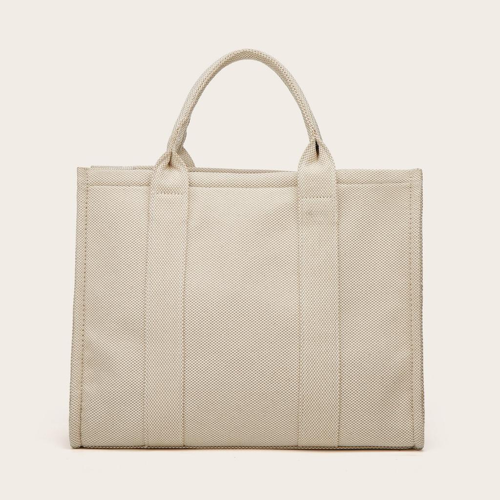 Borsa da donna in tela nuova semplice autunno e inverno, borsa tote alla moda portatile, borsa a spalla di grande capacità per pendolari, borsa per computer