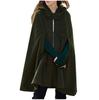 Gothic Open Front Hooded Cardigan Women  Long Coat Solid Color Cloak Cape Winter Outdoor Jackets