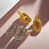 Exaggerated 18K Gold Plated Stainless Steel Chain Earrings - Trendy European and American Fashion Jewelry